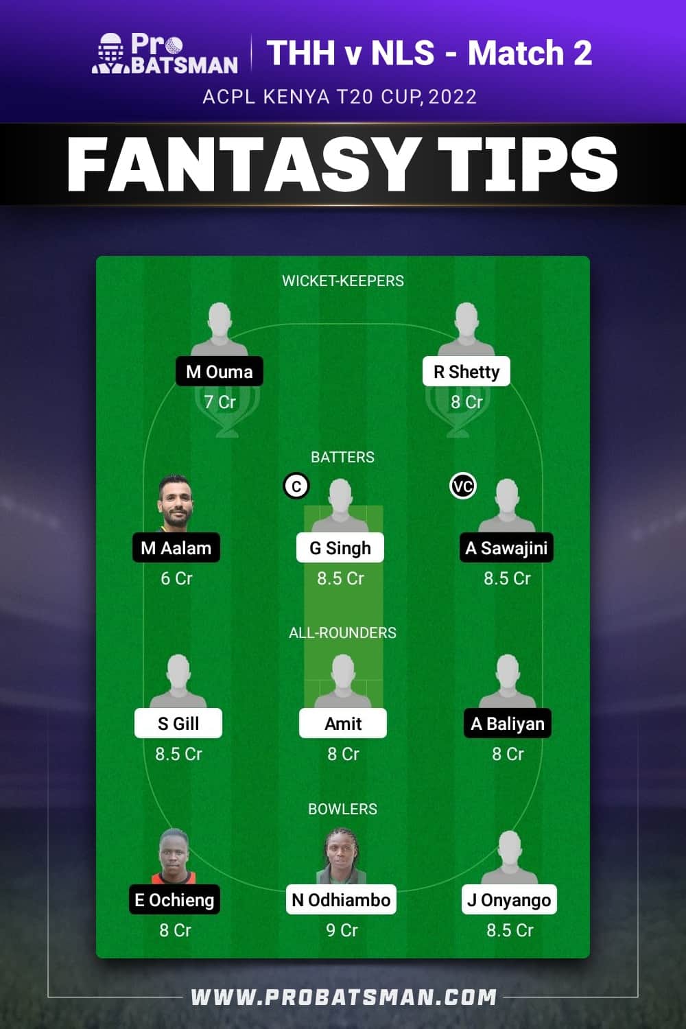 THH vs NLS Dream11 Prediction - Fantasy Team 1