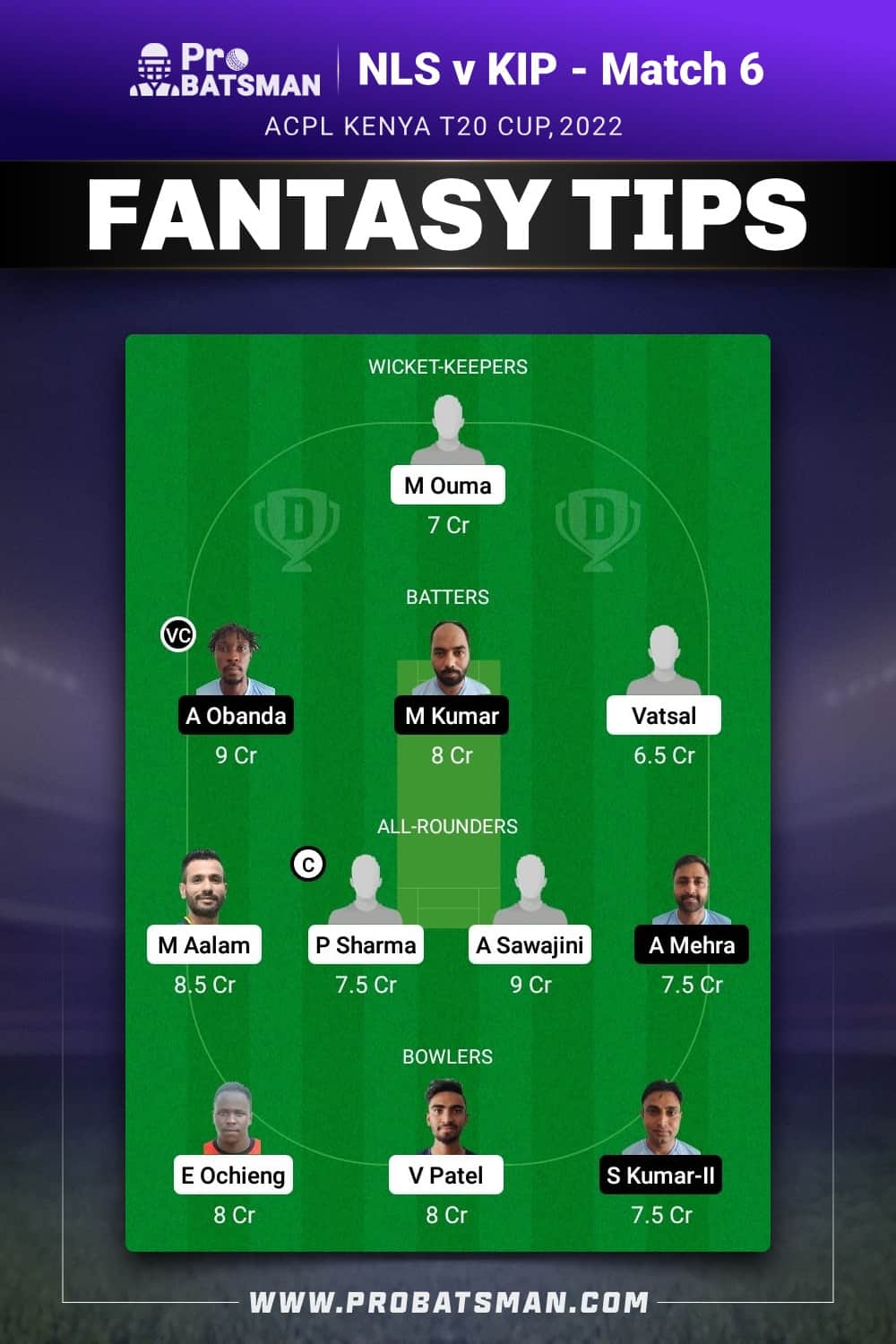 NLS vs KIP Dream11 Prediction - Fantasy Team 2