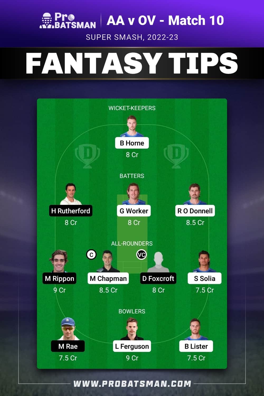 AA vs OV Dream11 Prediction - Fantasy Team 2