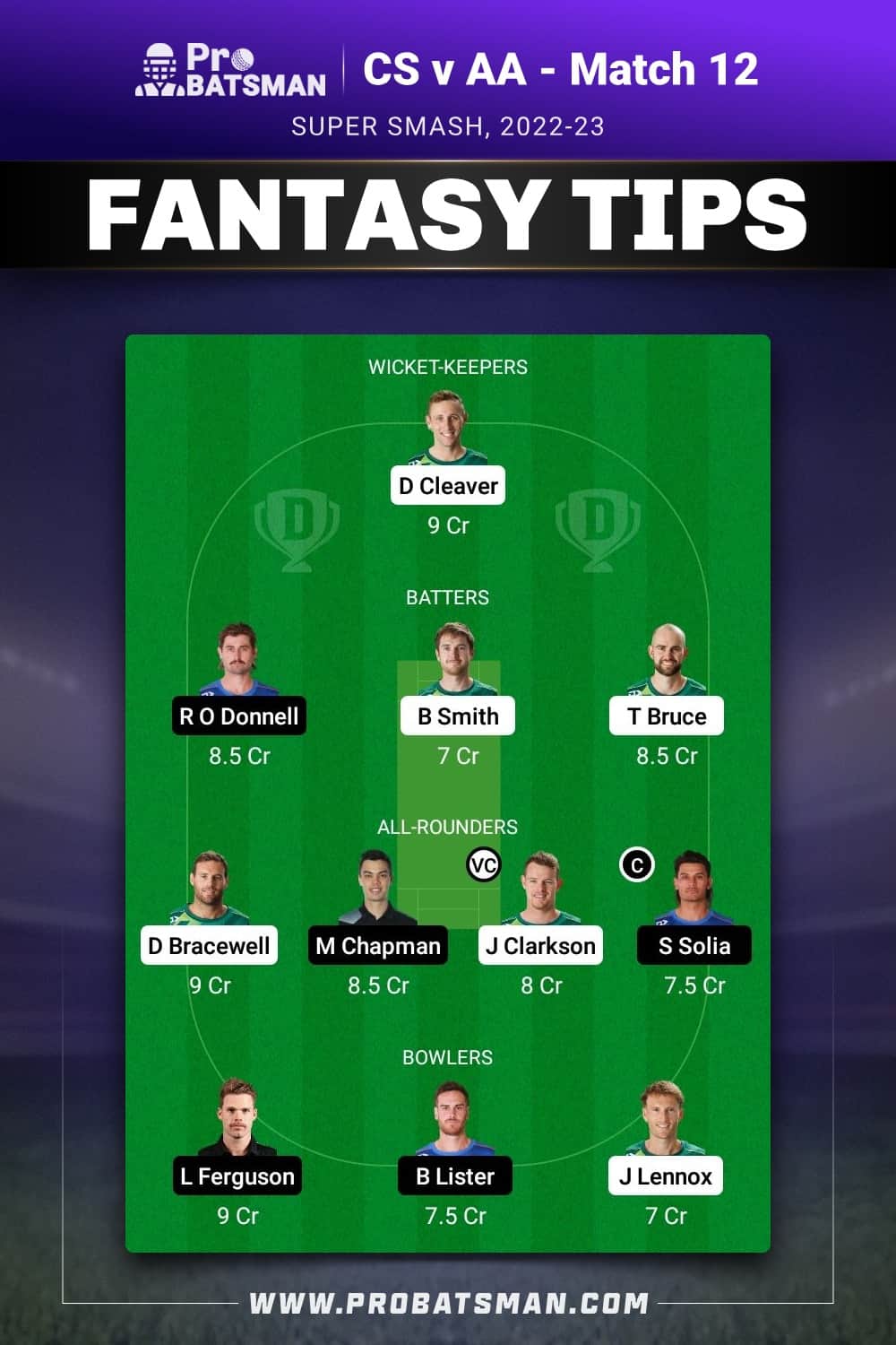 CS vs AA Dream11 Prediction -  Fantasy Team 2