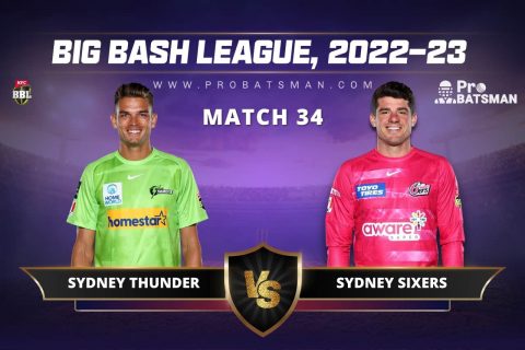 THU vs SIX Dream11 Prediction For Match 34 of BBL 2022-23