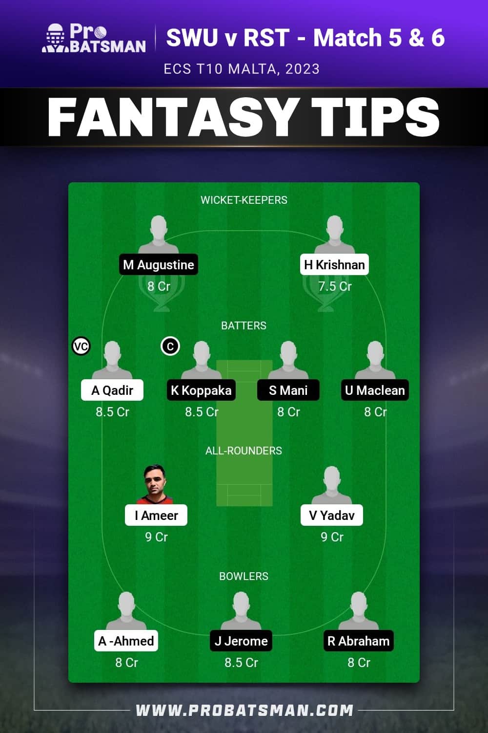 SWU vs RST Dream11 Prediction - Fantasy Team 2