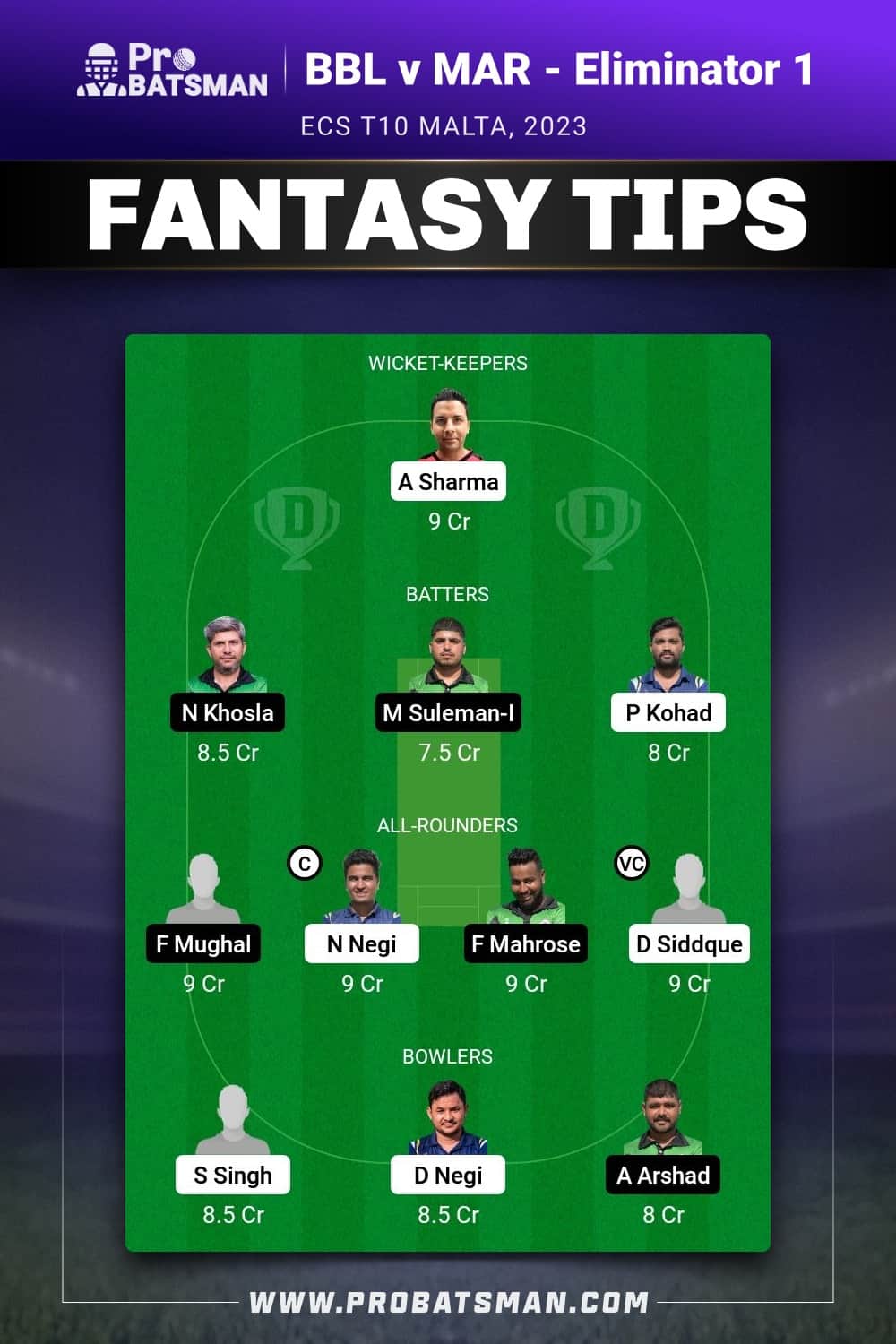 BBL vs MAR Dream11 Prediction - Fantasy Team 2