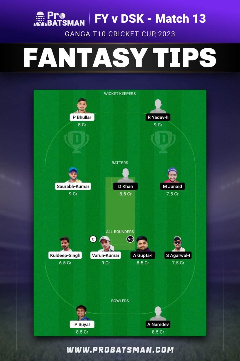 FY vs DSK Dream11 Prediction - Fantasy Team 2