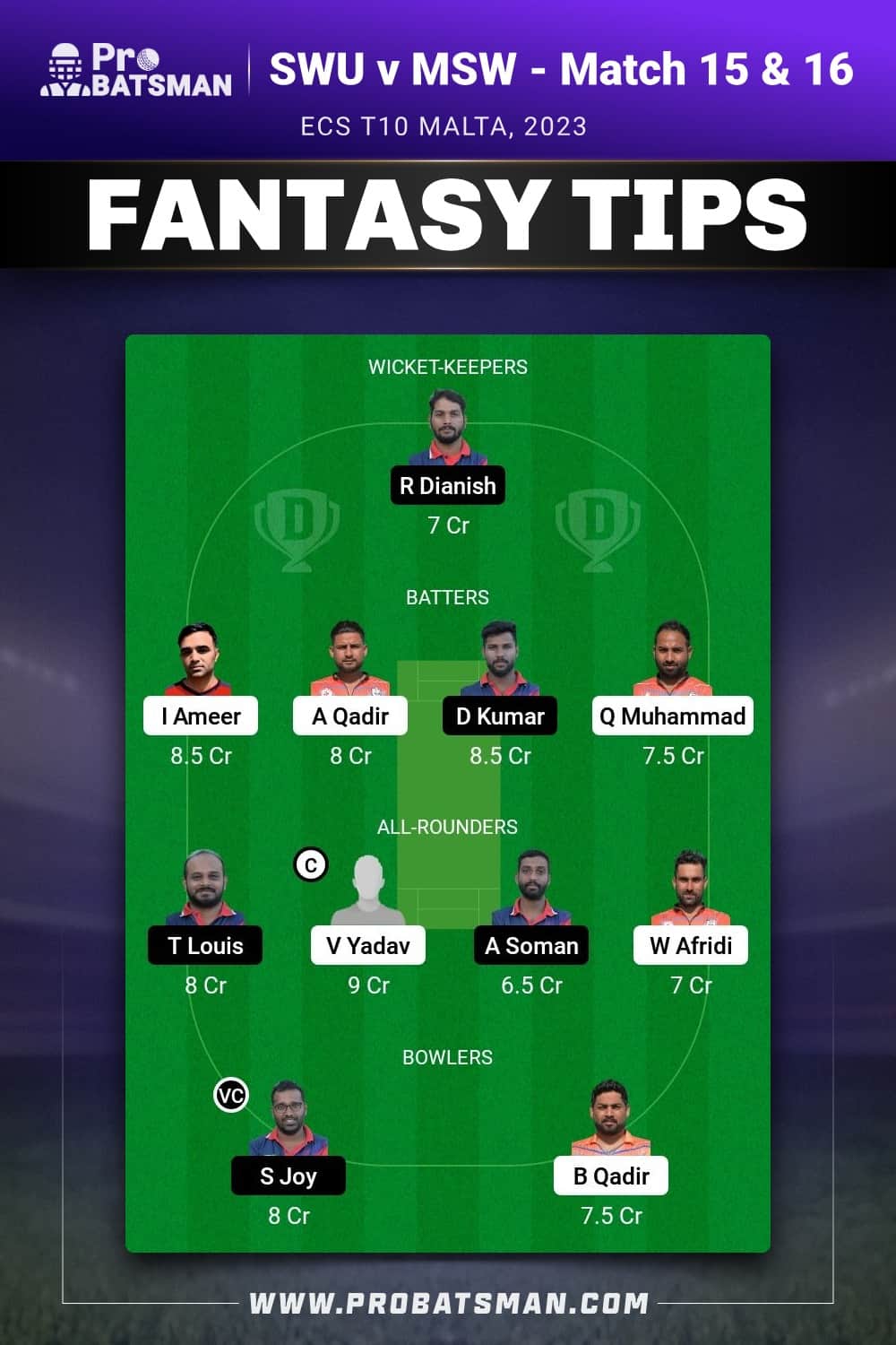 SWU vs MSW Dream11 Prediction - Fantasy Team 2