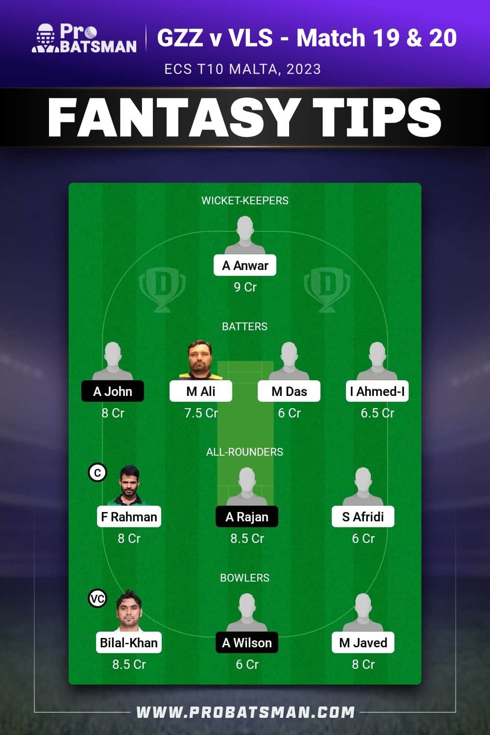 GZZ vs VLS Dream11 Prediction - Fantasy Team 2