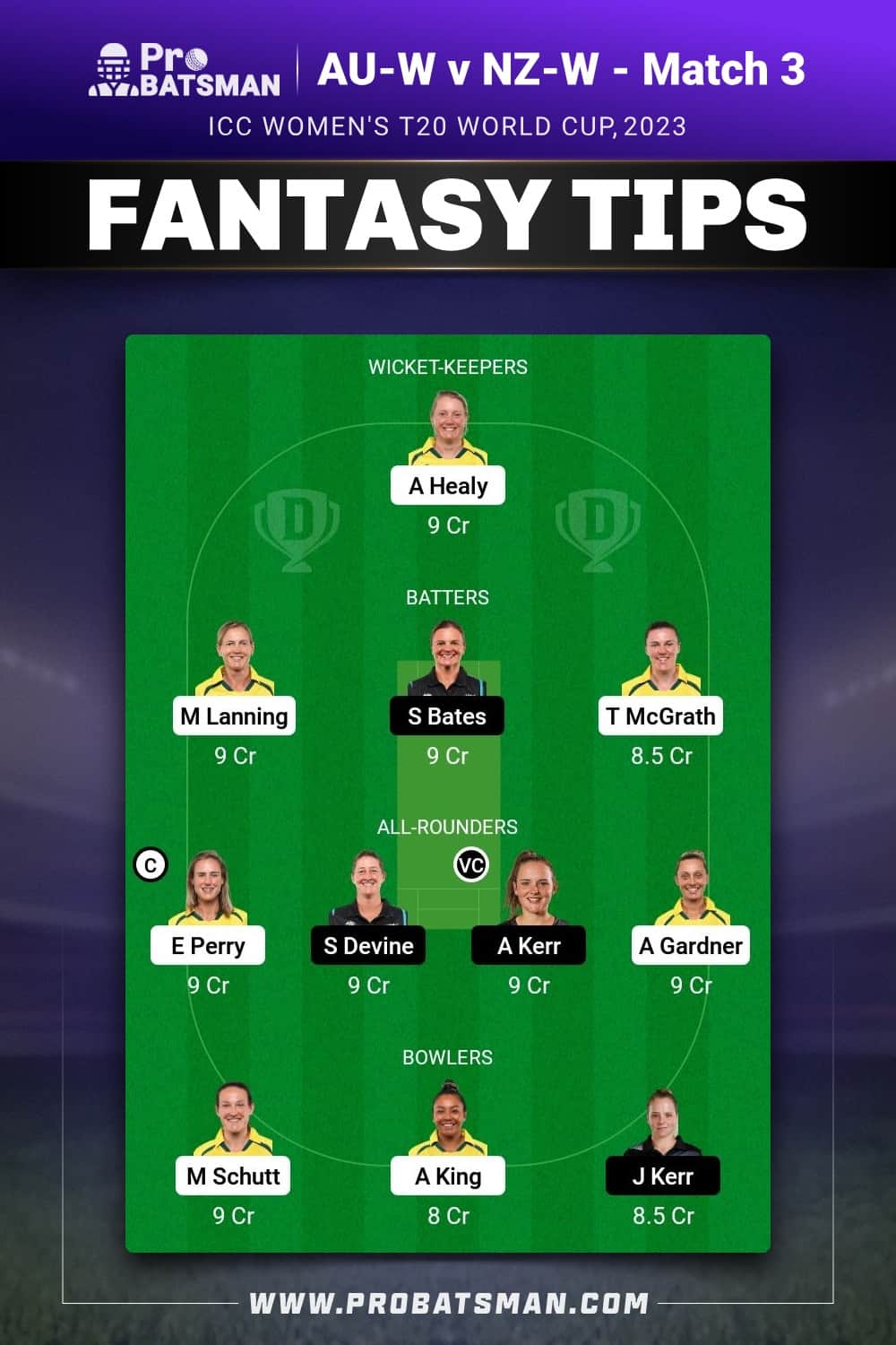 AU-W vs NZ-W Dream11 Prediction - Fantasy Team 2