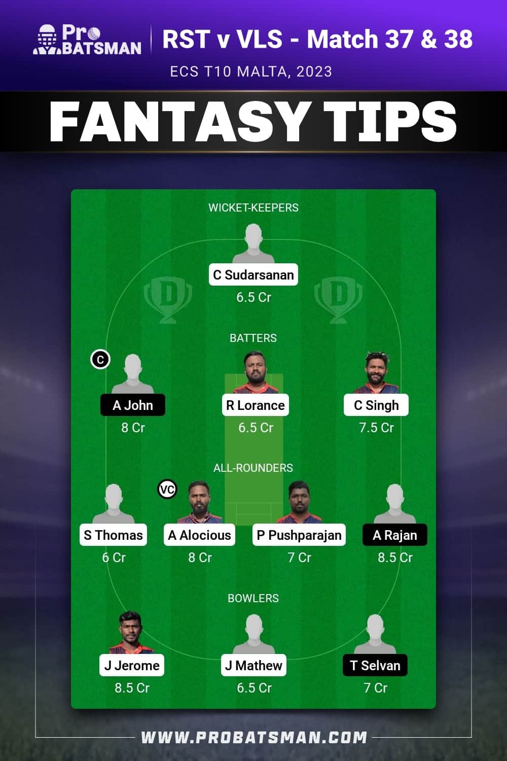 RST vs VLS Dream11 Prediction - Fantasy Team 2