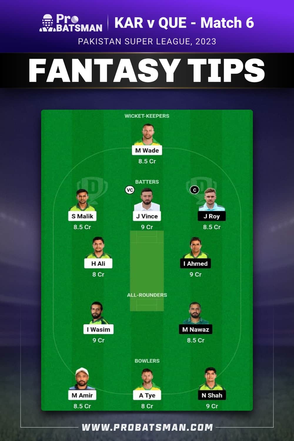 KAR vs QUE Dream11 Prediction - Fantasy Team 2 KAR vs QUE Dream11 Prediction - Fantasy Team 2