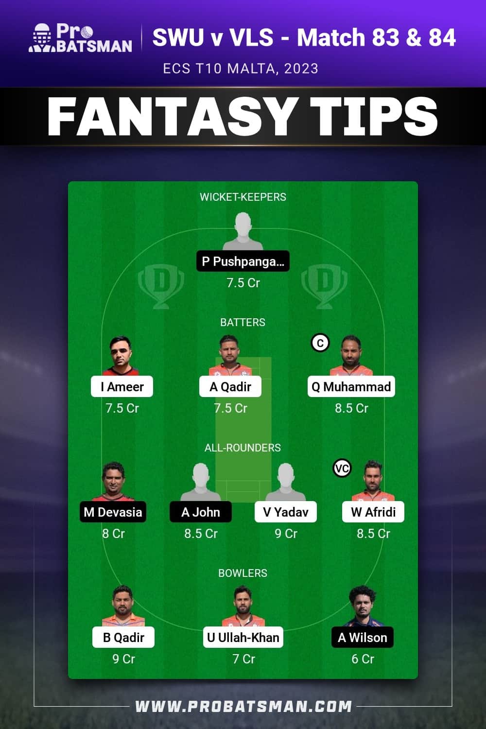 SWU vs VLS Dream11 Prediction - Fantasy Team 2