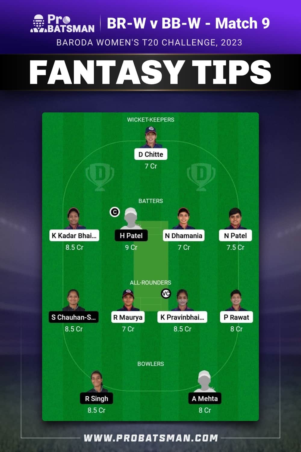 BR-W vs BB-W Dream11 Prediction - Fantasy Team 2