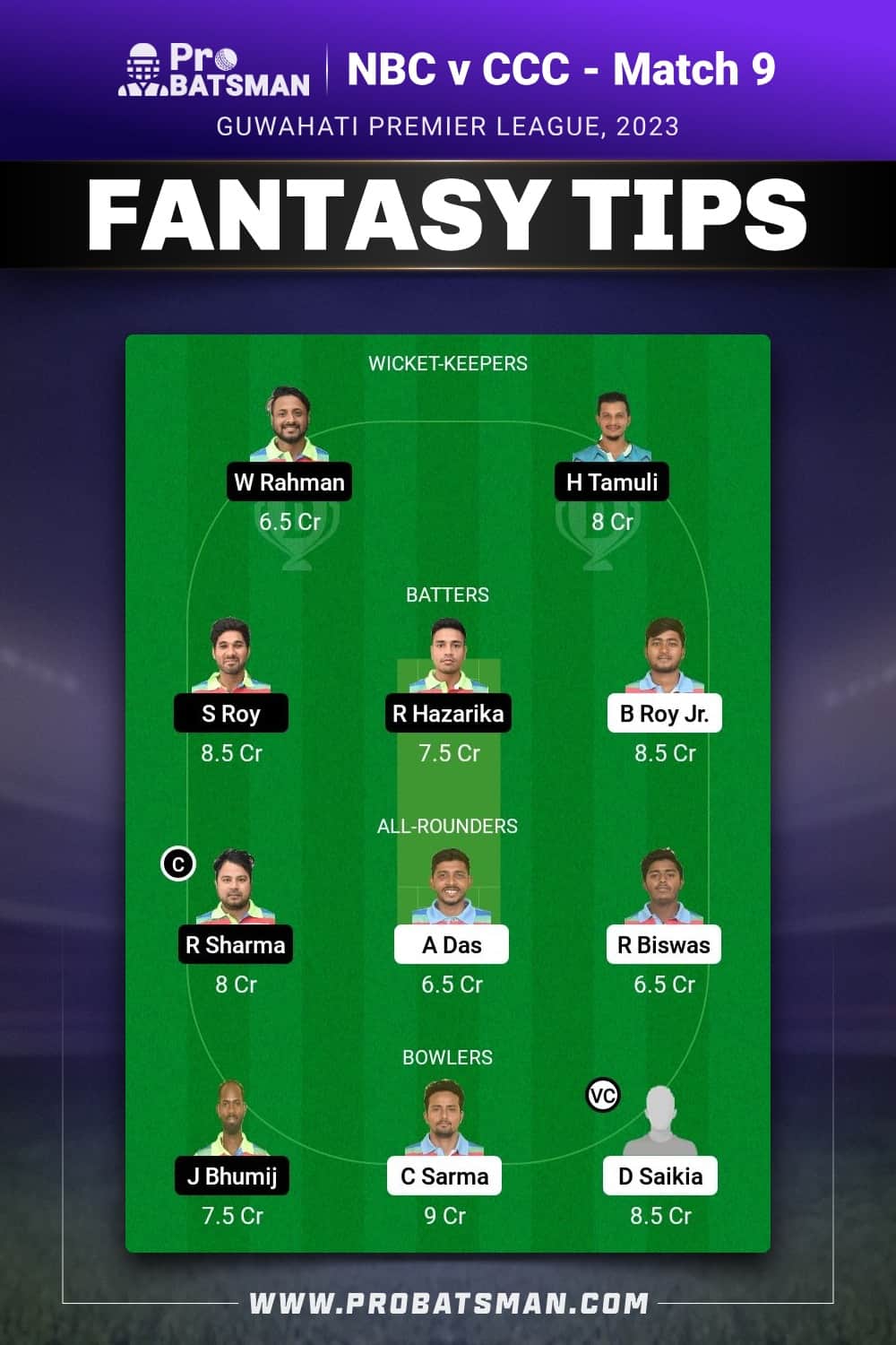 NBC vs CCC Dream11 Prediction - Fantasy Team 2