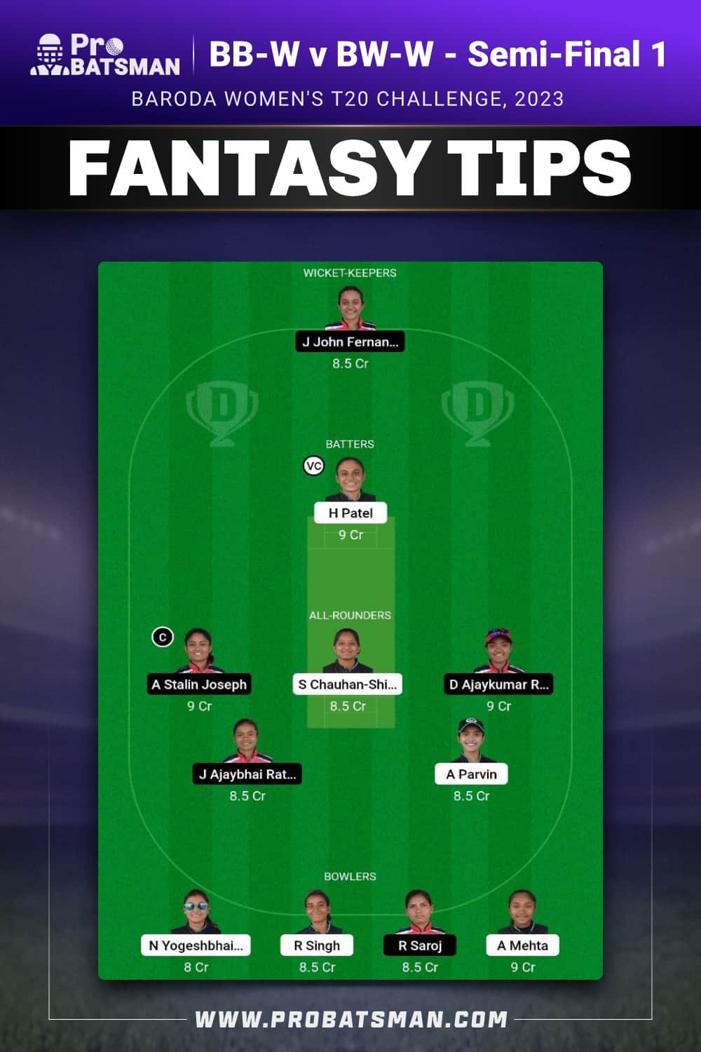 BW-W vs BB-W Dream11 Prediction - Fantasy Team 2