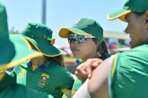 Sune Luus of South Africa Women's Cricket Team in the Huddle