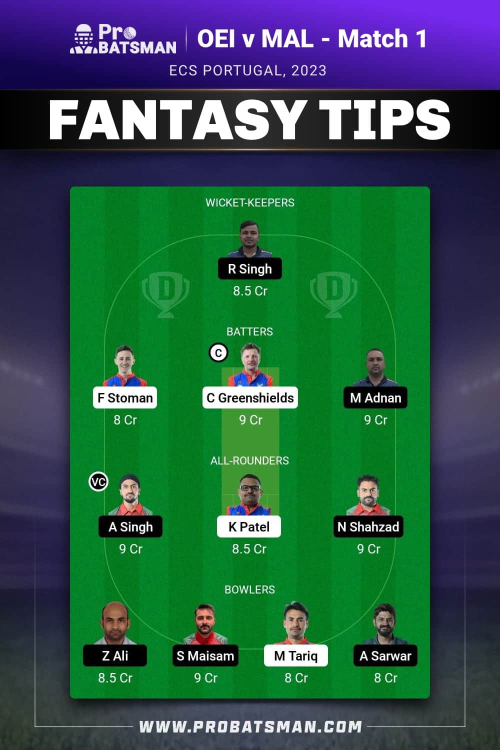 OEI vs MAL Dream11 Prediction - Fantasy Team 2