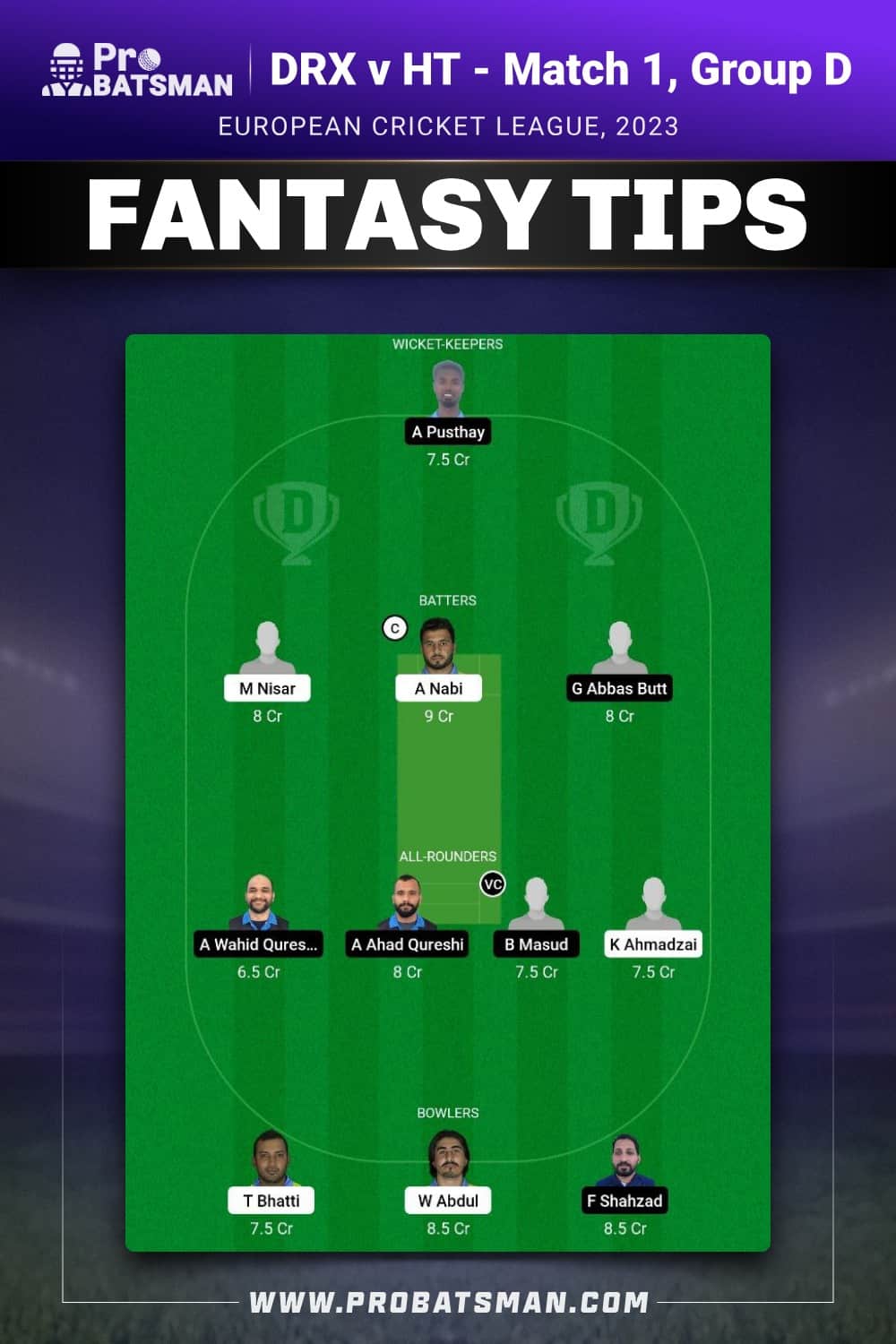 DRX vs HT Dream11 Prediction - Fantasy Team 2