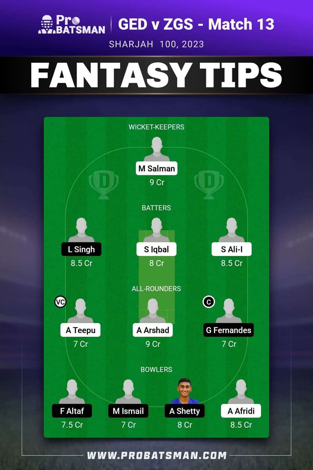 GED vs ZGS Dream11 Prediction - Fantasy Team 2