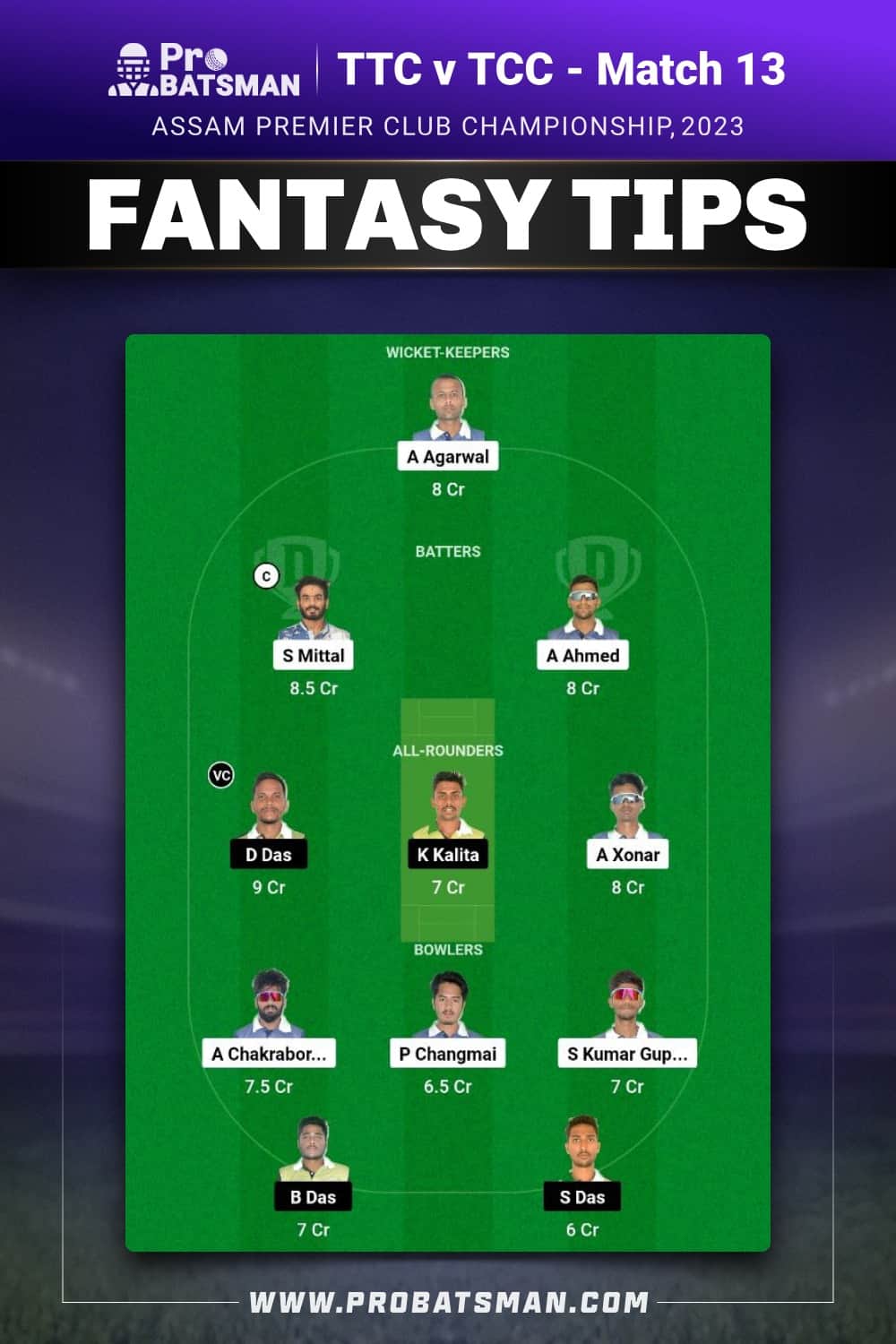 TTC vs TCC Dream11 Prediction - Fantasy Team 2