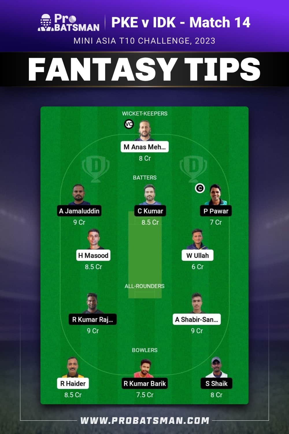 PKE vs IDK Dream11 Prediction - Fantasy Team 2 PKE vs IDK Dream11 Prediction - Fantasy Team 2