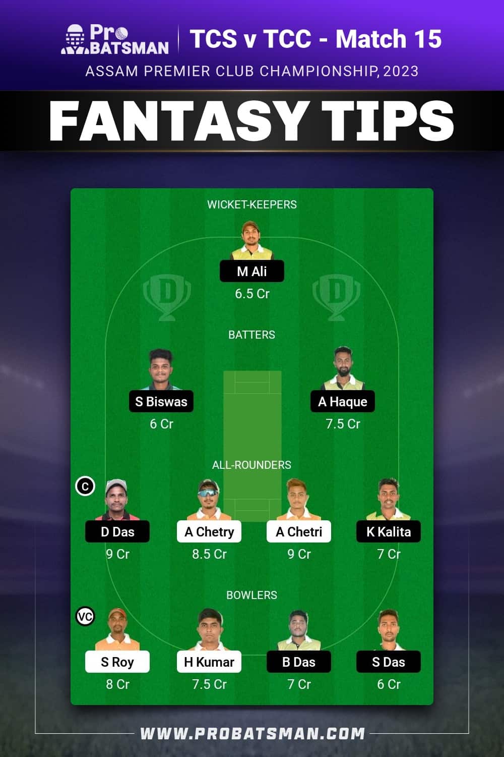 TCS vs TCC Dream11 Prediction - Fantasy Team 2