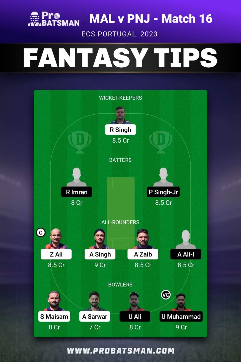 MAL vs PNJ Dream11 Prediction - Fantasy Team 2