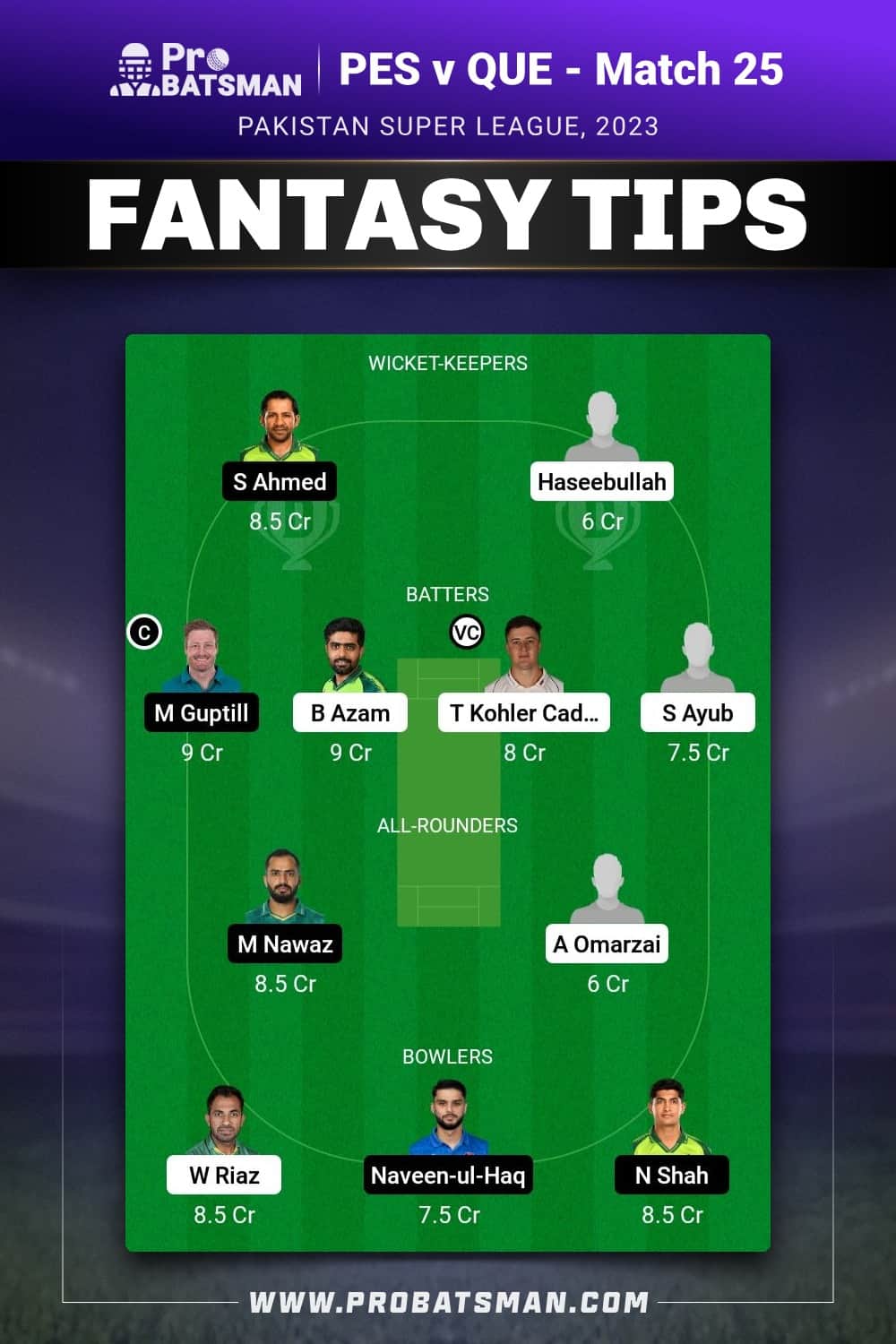 PES vs QUE Dream11 Prediction - Fantasy Team 2