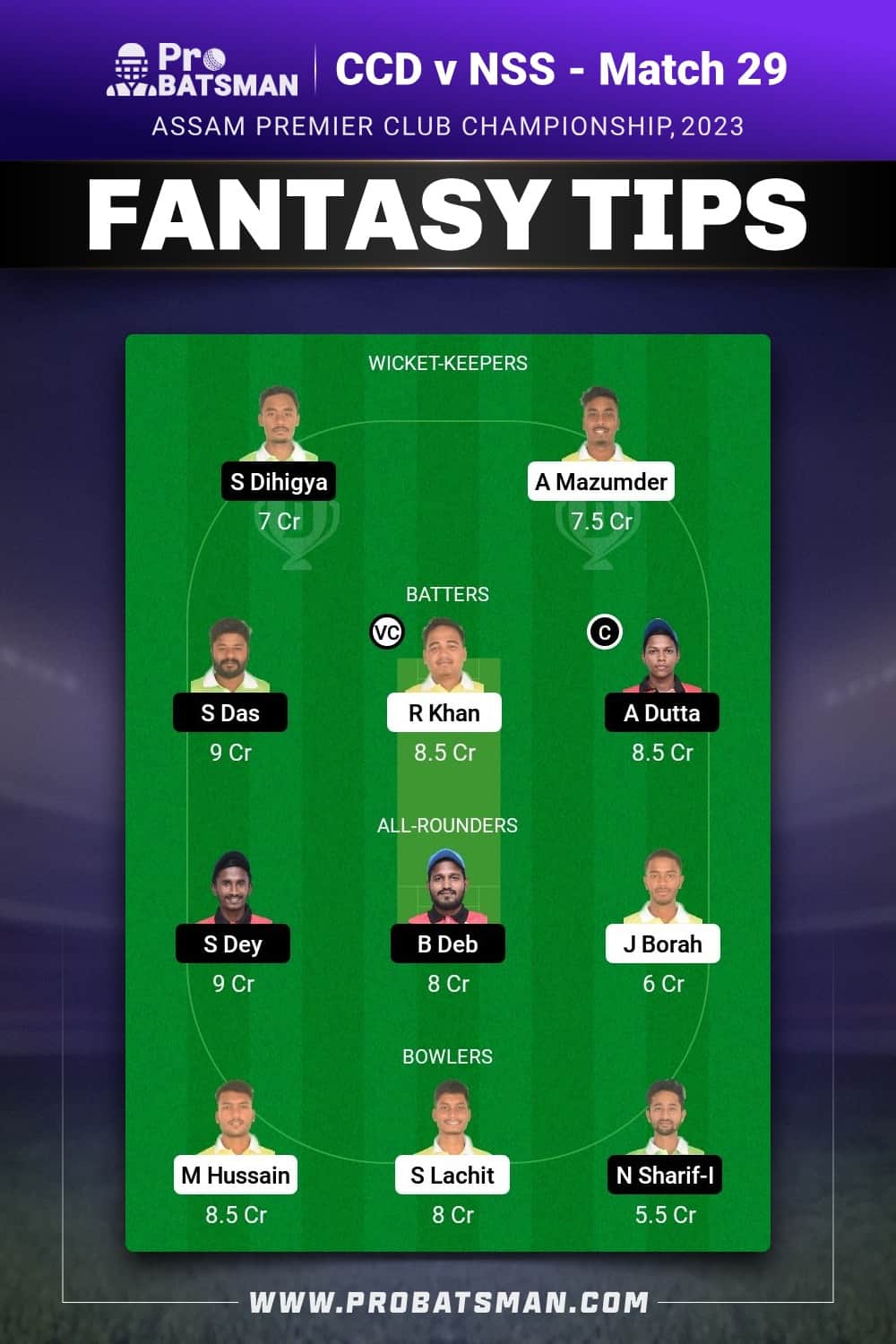 CCD vs NSS Dream11 Prediction - Fantasy Team 2