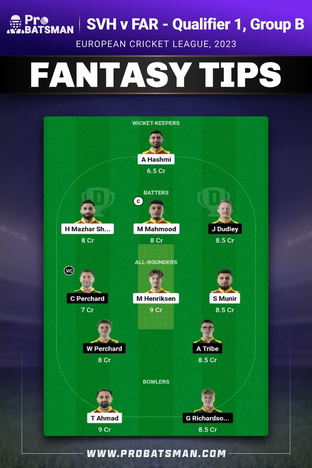 SVH vs FAR Dream11 Prediction - Fantasy Team 2