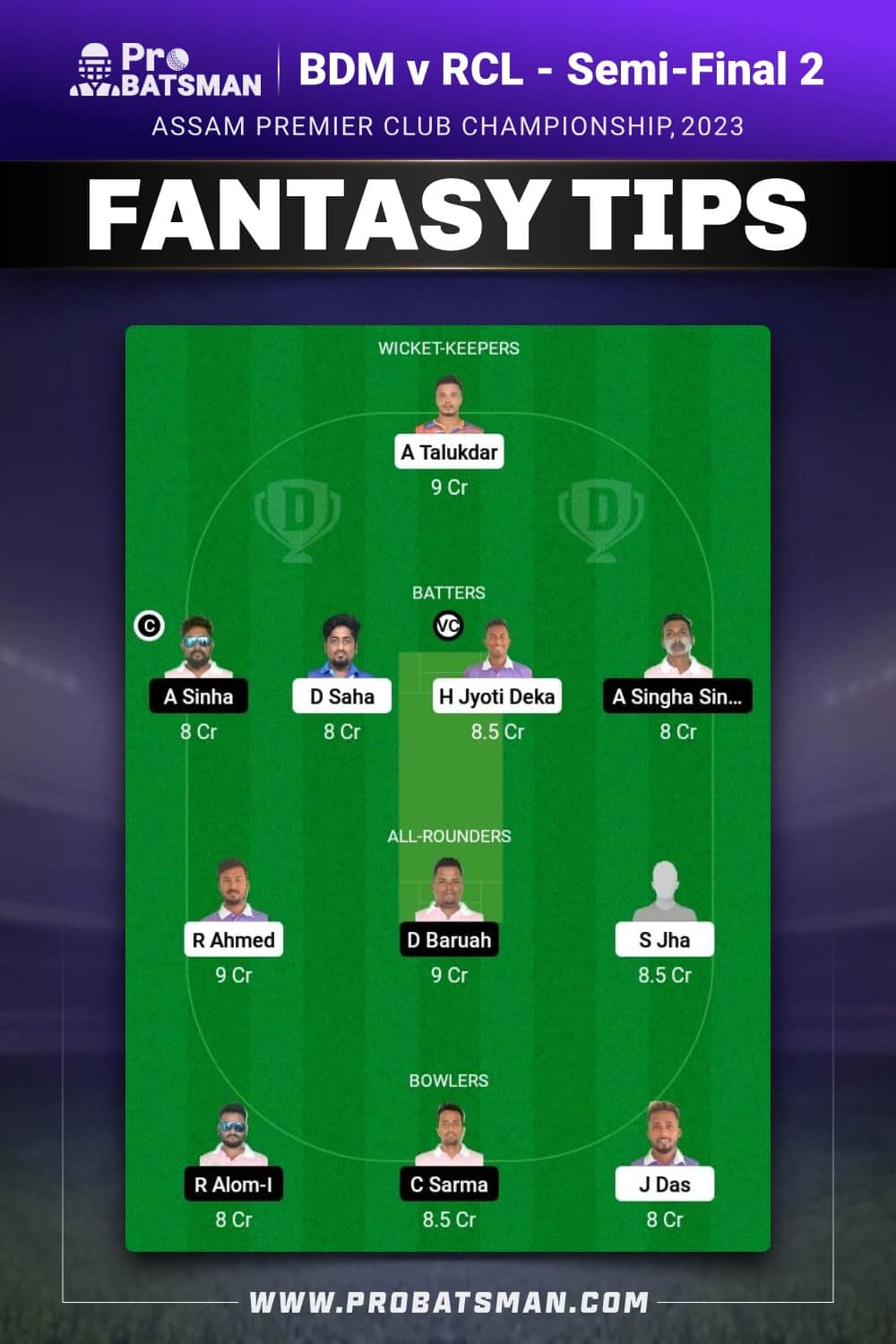 BDM vs RCL Dream11 Prediction - Fantasy Team 2 BDM vs RCL Dream11 Prediction - Fantasy Team 2