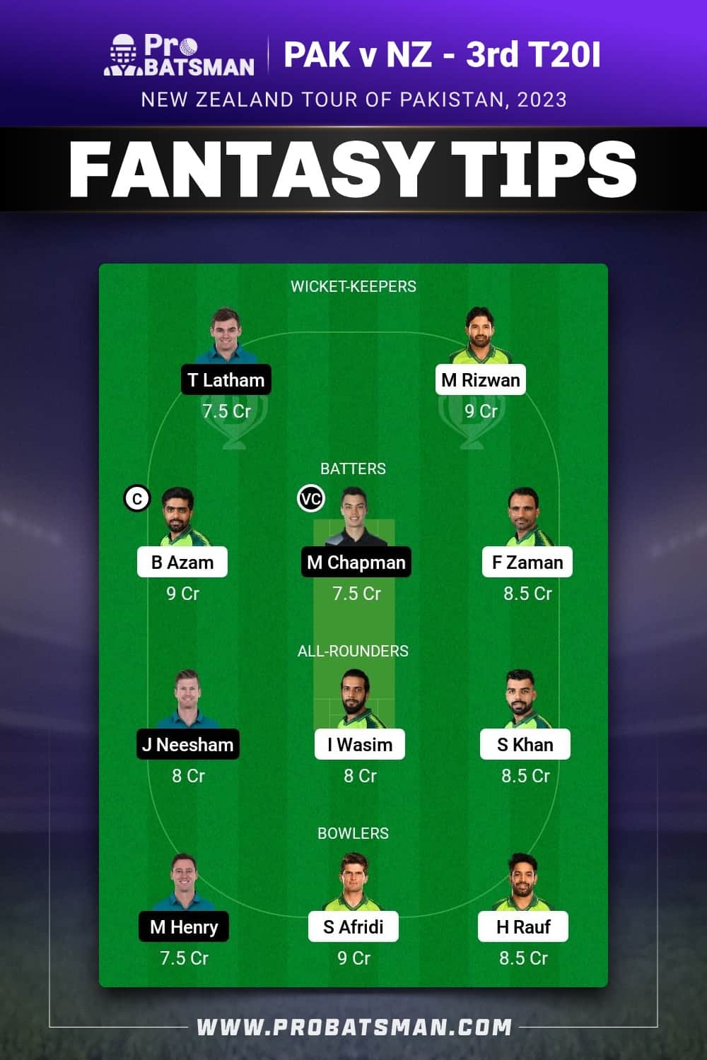 PAK vs NZ Dream11 Prediction - Fantasy Team 1 PAK vs NZ Dream11 Prediction - Fantasy Team 1