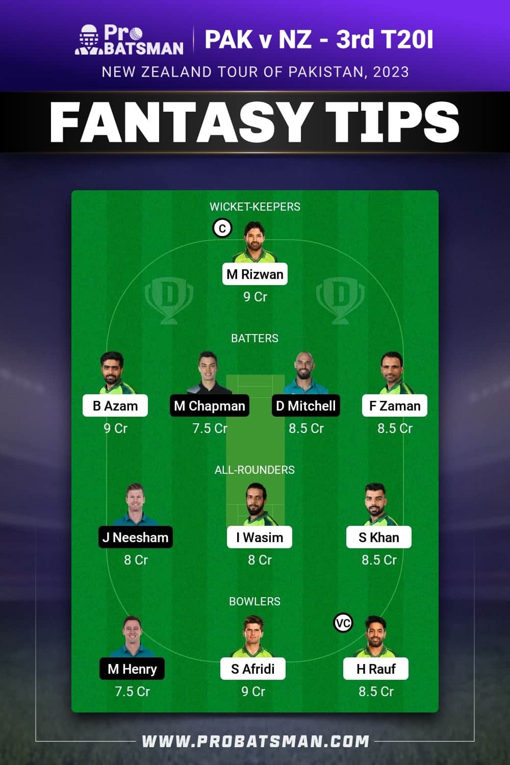 PAK vs NZ Dream11 Prediction - Fantasy Team 2