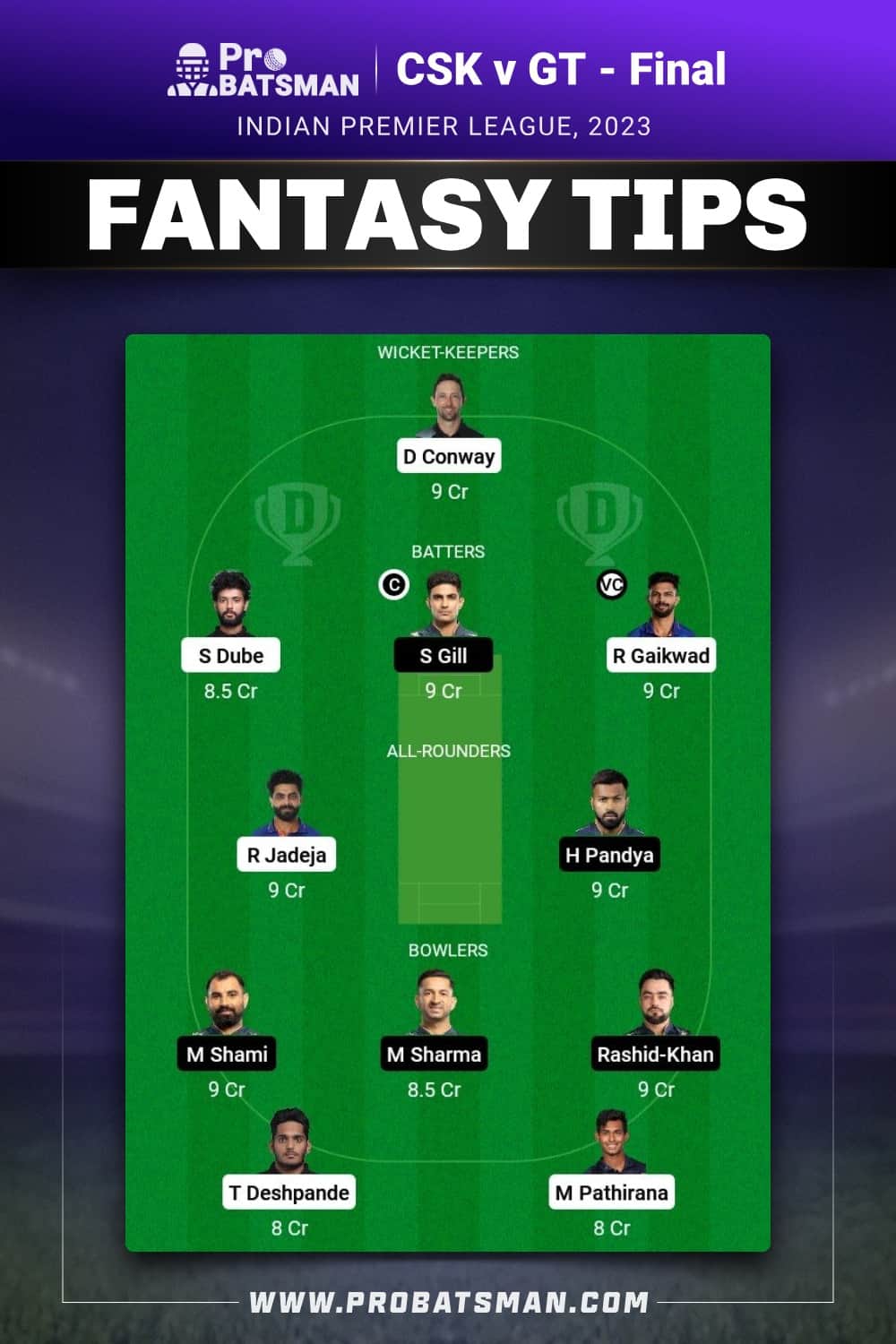 CSK vs GT Dream11 Prediction - Fantasy Team 2