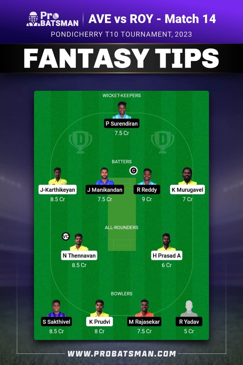 AVE vs ROY Dream11 Prediction - Fantasy Team 1 AVE vs ROY Dream11 Prediction - Fantasy Team 1