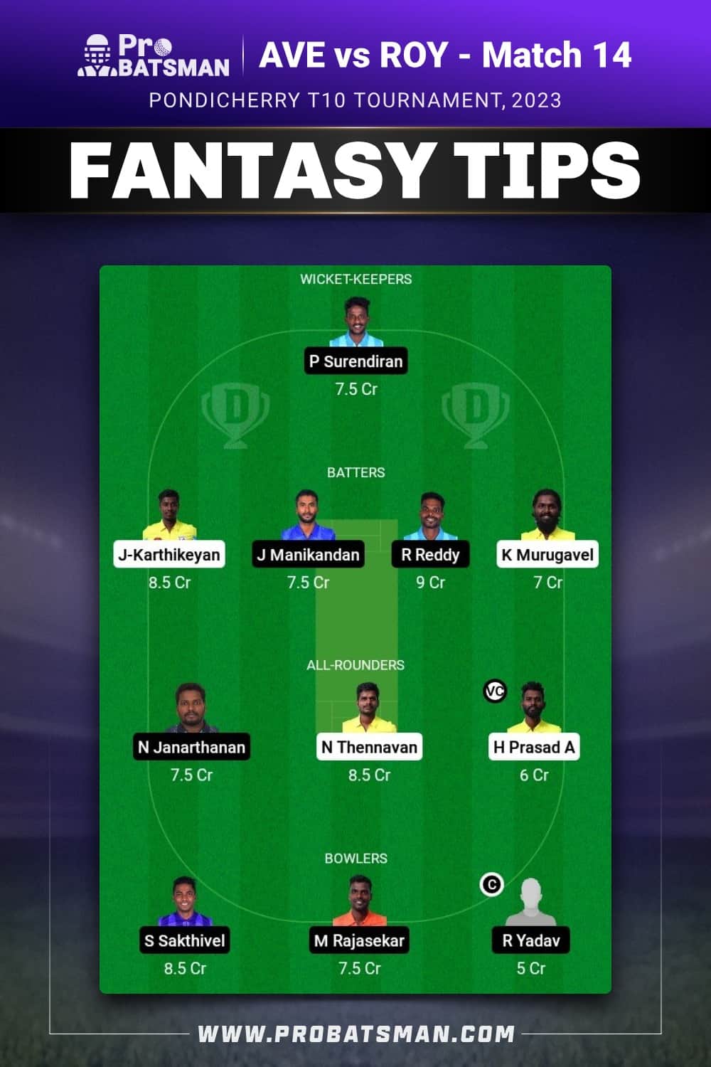 AVE vs ROY Dream11 Prediction - Fantasy Team 2