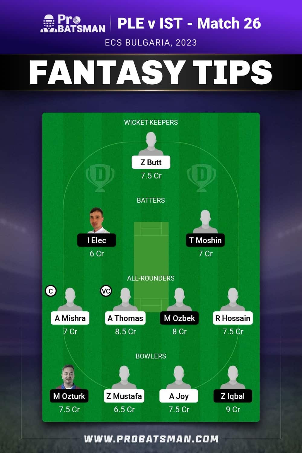 PLE vs IST Dream11 Prediction - Fantasy Team 2