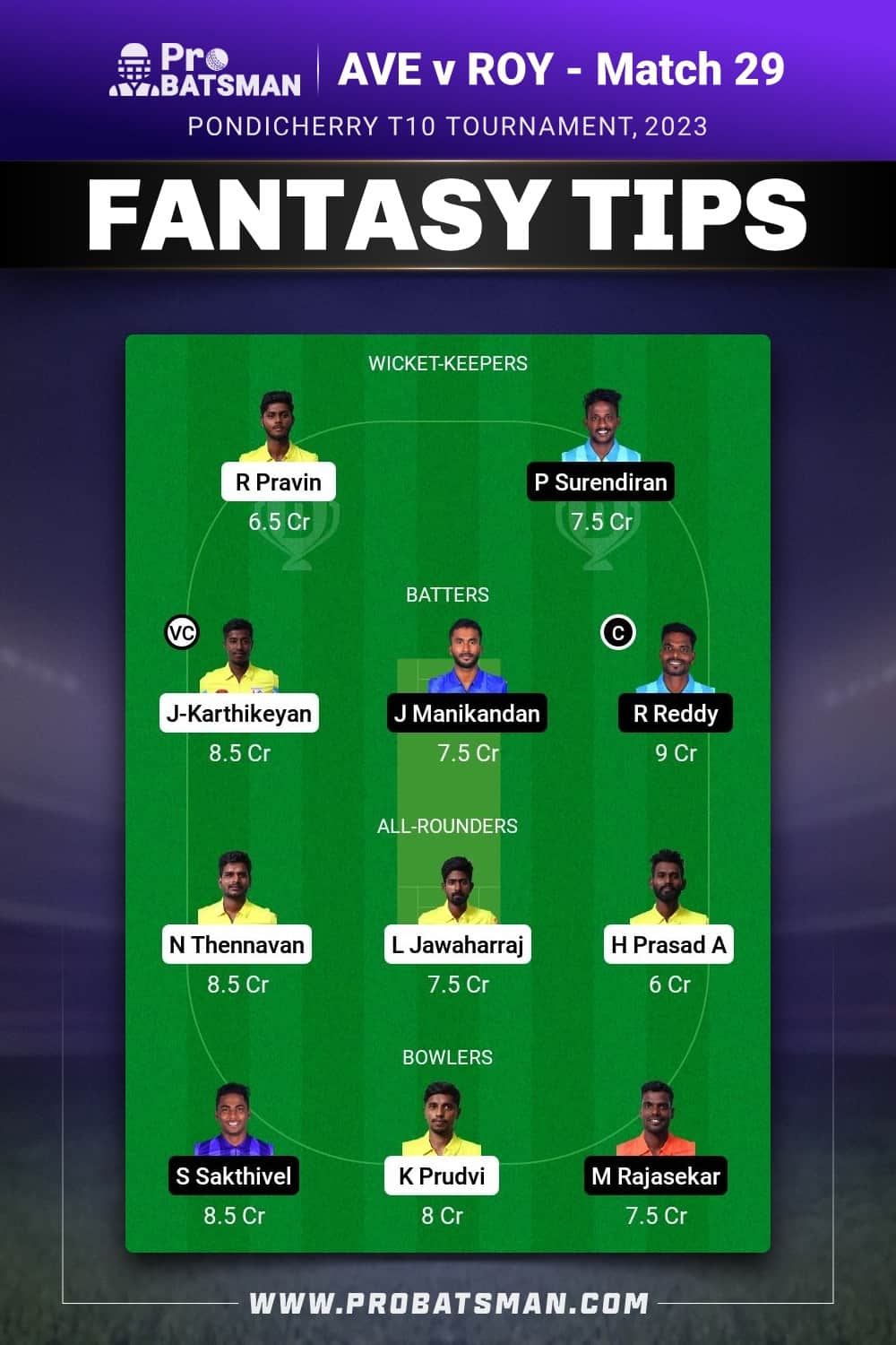 AVE vs ROY Dream11 Prediction - Fantasy Team 2