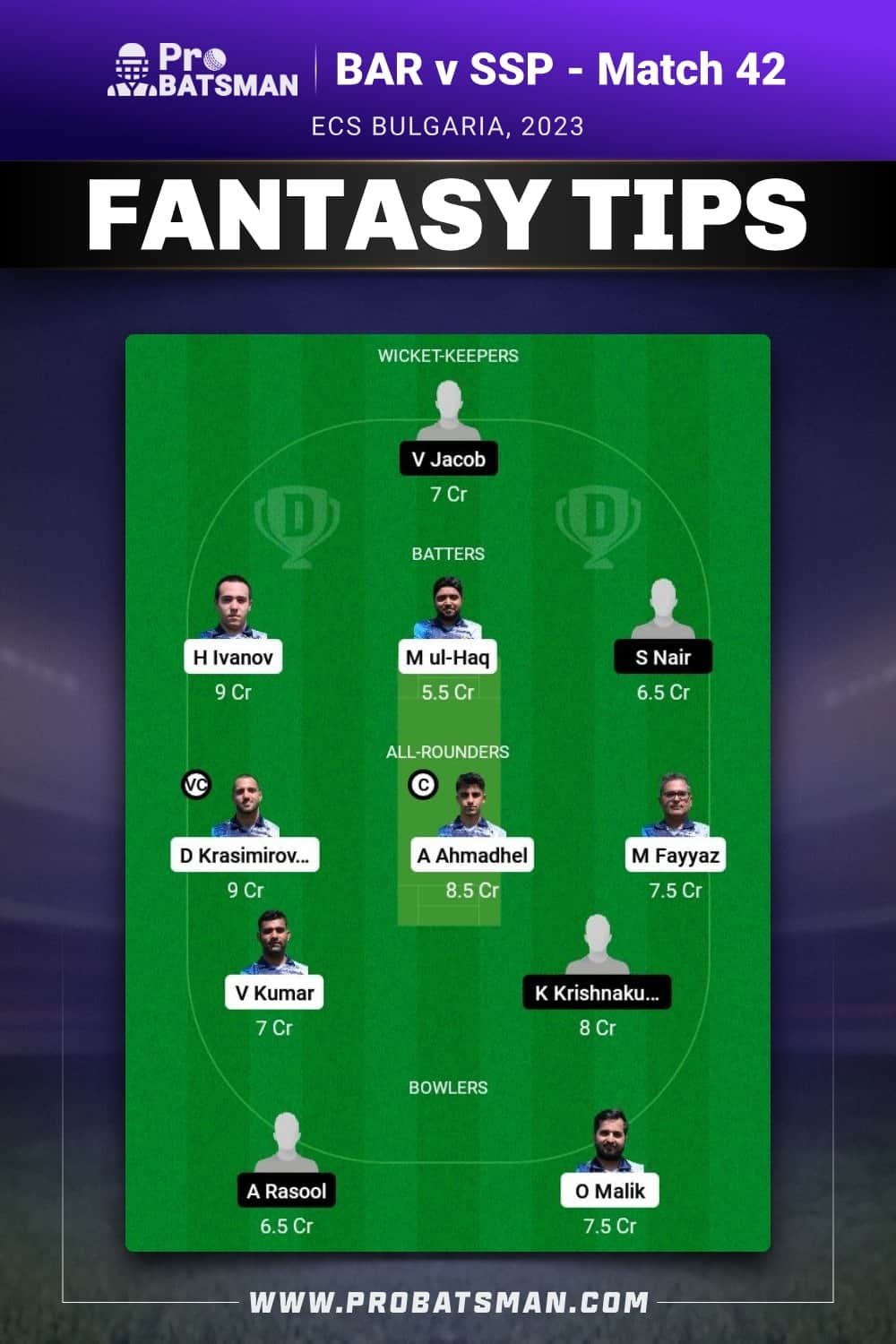 BAR vs SSP Dream11 Prediction - Fantasy Team 1 BAR vs SSP Dream11 Prediction - Fantasy Team 1