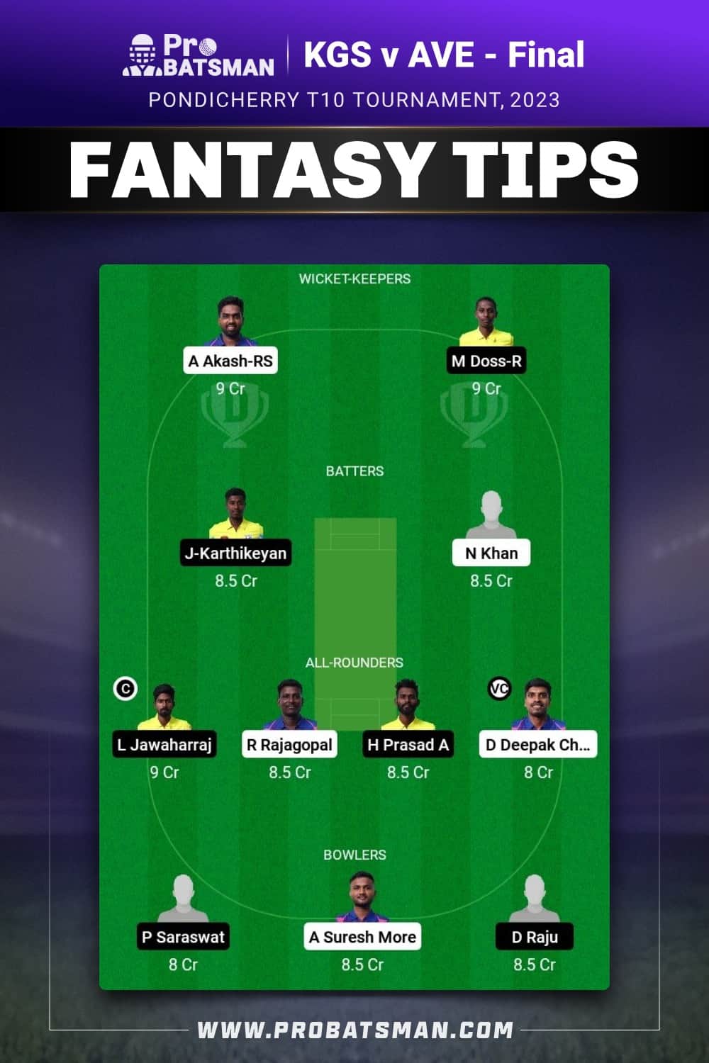 KGS vs AVE Dream11 Prediction - Fantasy Team 2