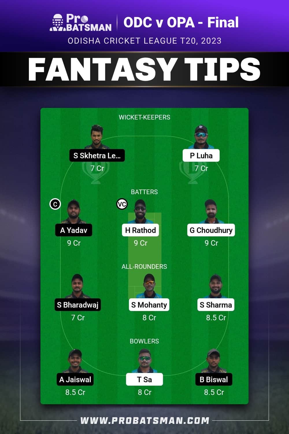 ODC vs OPA Dream11 Prediction - Fantasy Team 1 ODC vs OPA Dream11 Prediction - Fantasy Team 1