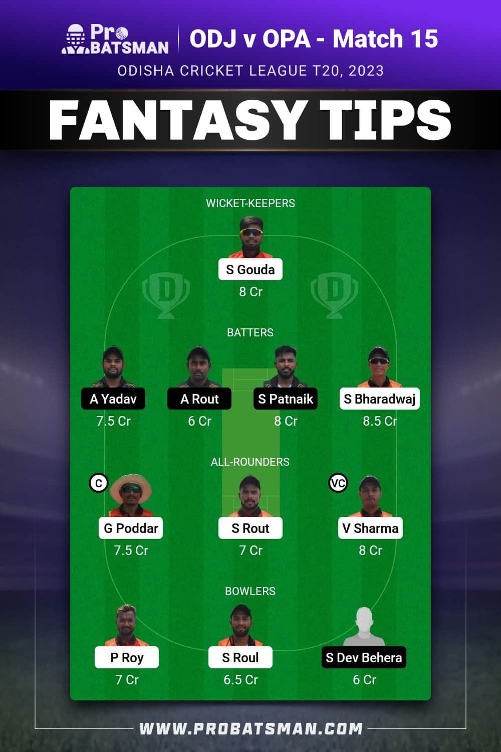 ODJ vs OPA Dream11 Prediction - Fantasy Team 1 ODJ vs OPA Dream11 Prediction - Fantasy Team 1