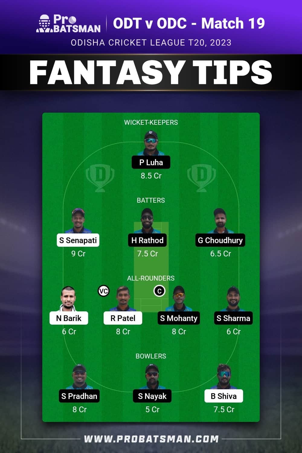 ODT vs ODC Dream11 Prediction - Fantasy Team 2 ODT vs ODC Dream11 Prediction - Fantasy Team 2