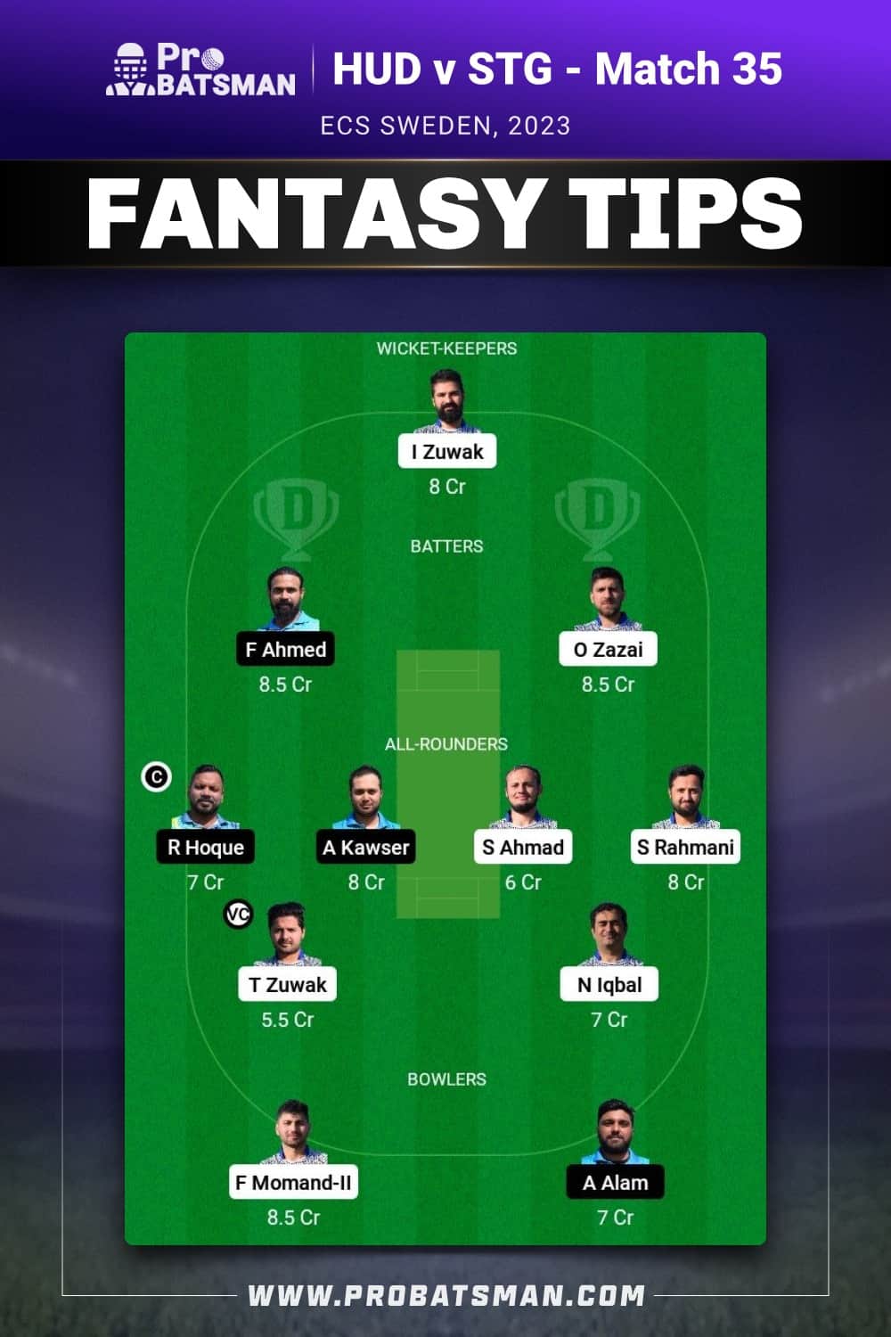 HUD vs STG Dream11 Prediction - Fantasy Team 1 HUD vs STG Dream11 Prediction - Fantasy Team 1