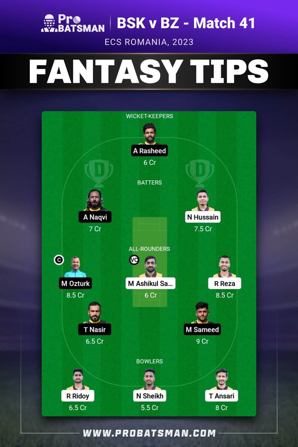 BSK vs BZ Dream11 Prediction - Fantasy Team 2 BSK vs BZ Dream11 Prediction - Fantasy Team 2