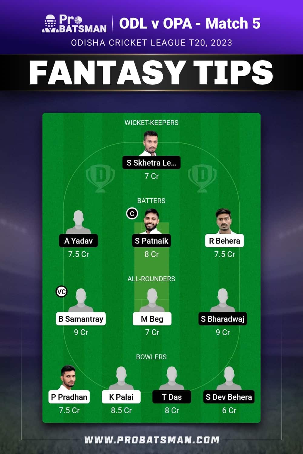 ODL vs OPA Dream11 Prediction - Fantasy Team 2 ODL vs OPA Dream11 Prediction - Fantasy Team 2