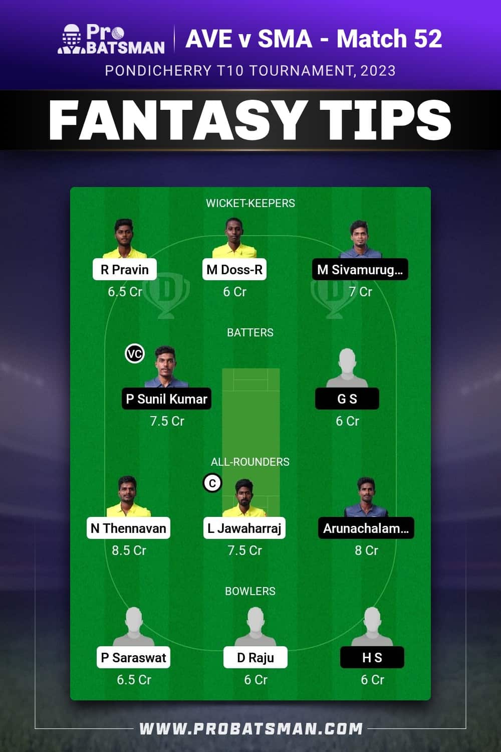 AVE vs SMA Dream11 Prediction - Fantasy Team 2