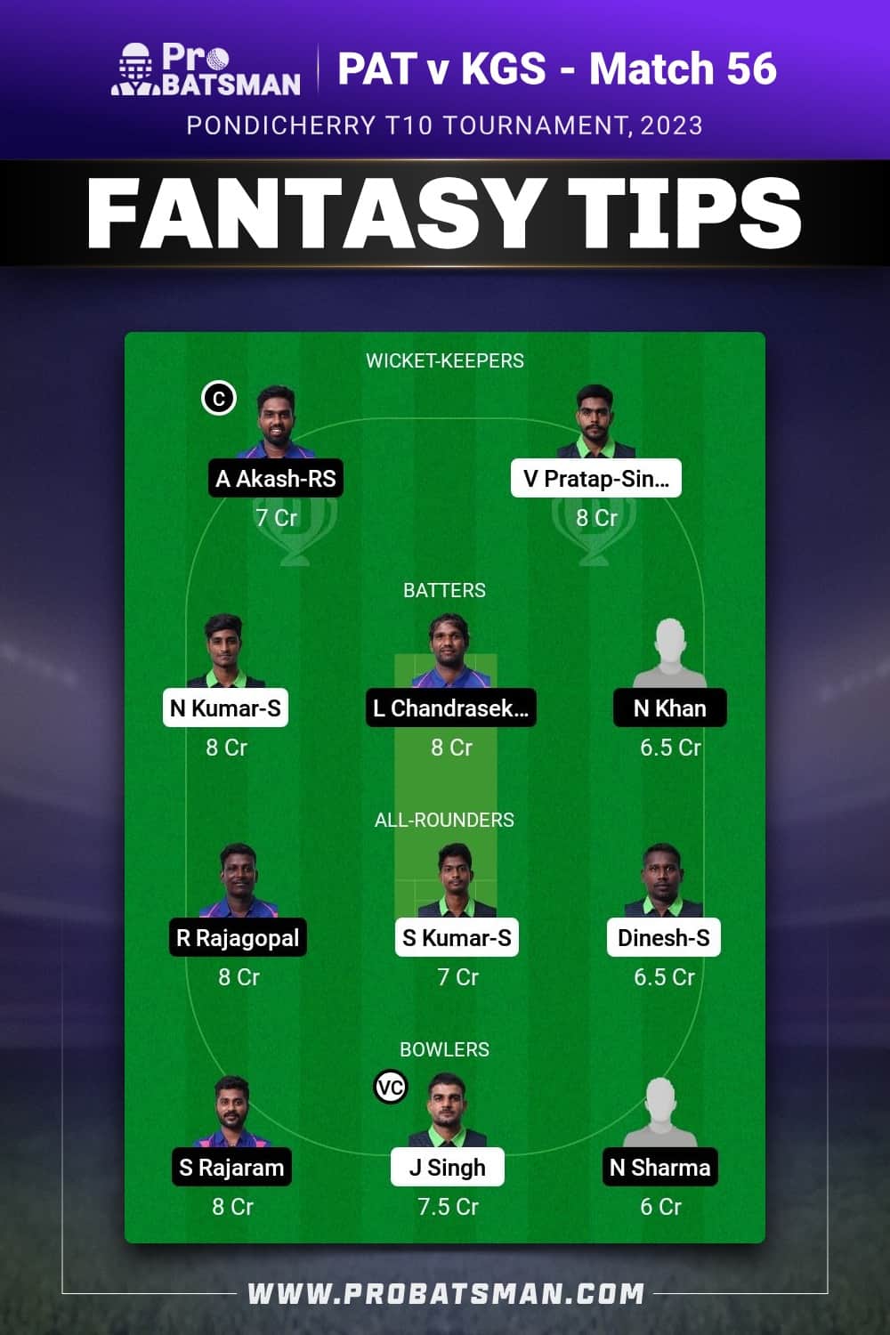 PAT vs KGS Dream11 Prediction - Fantasy Team 2