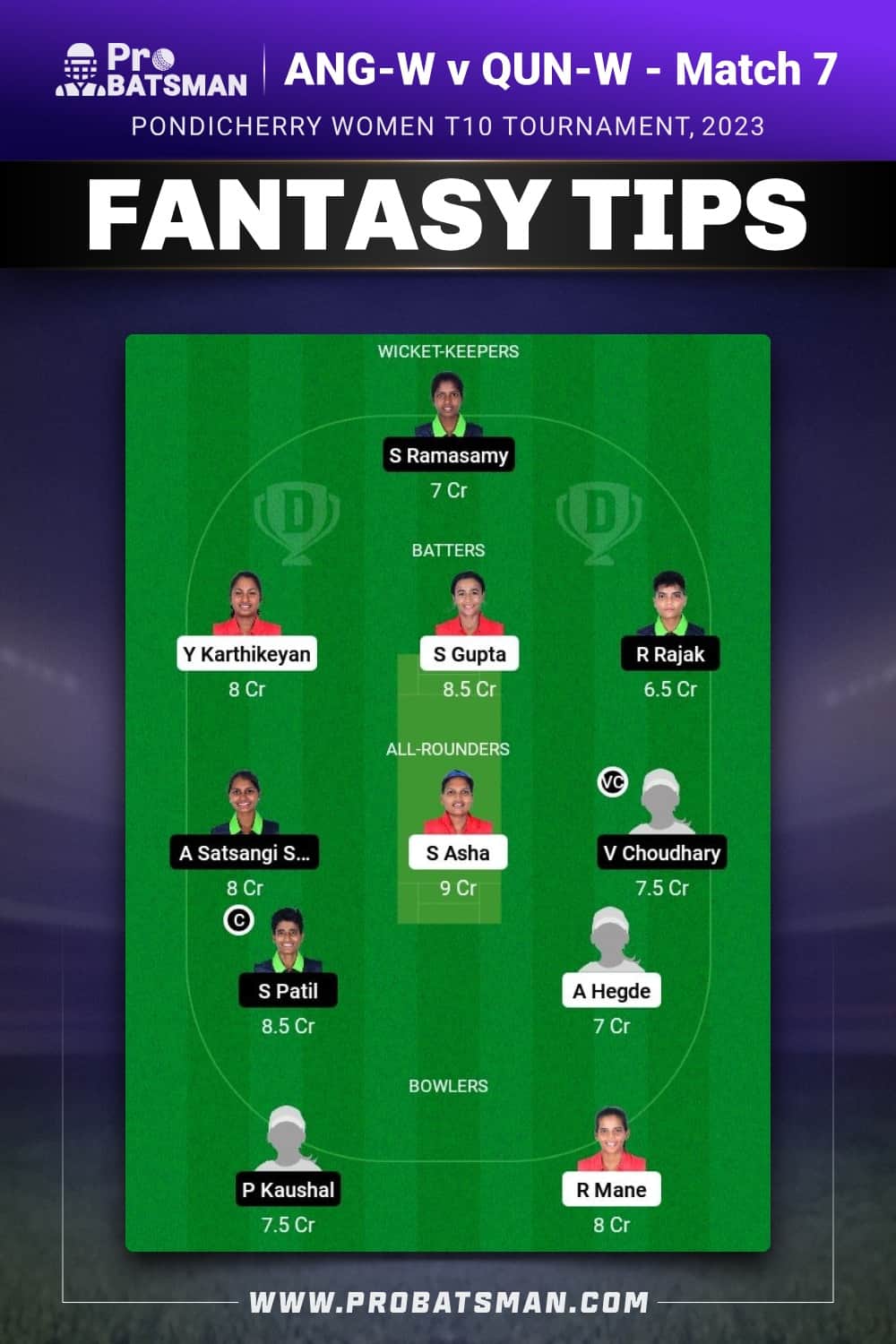 ANG-W vs QUN-W Dream11 Prediction - Fantasy Team 2