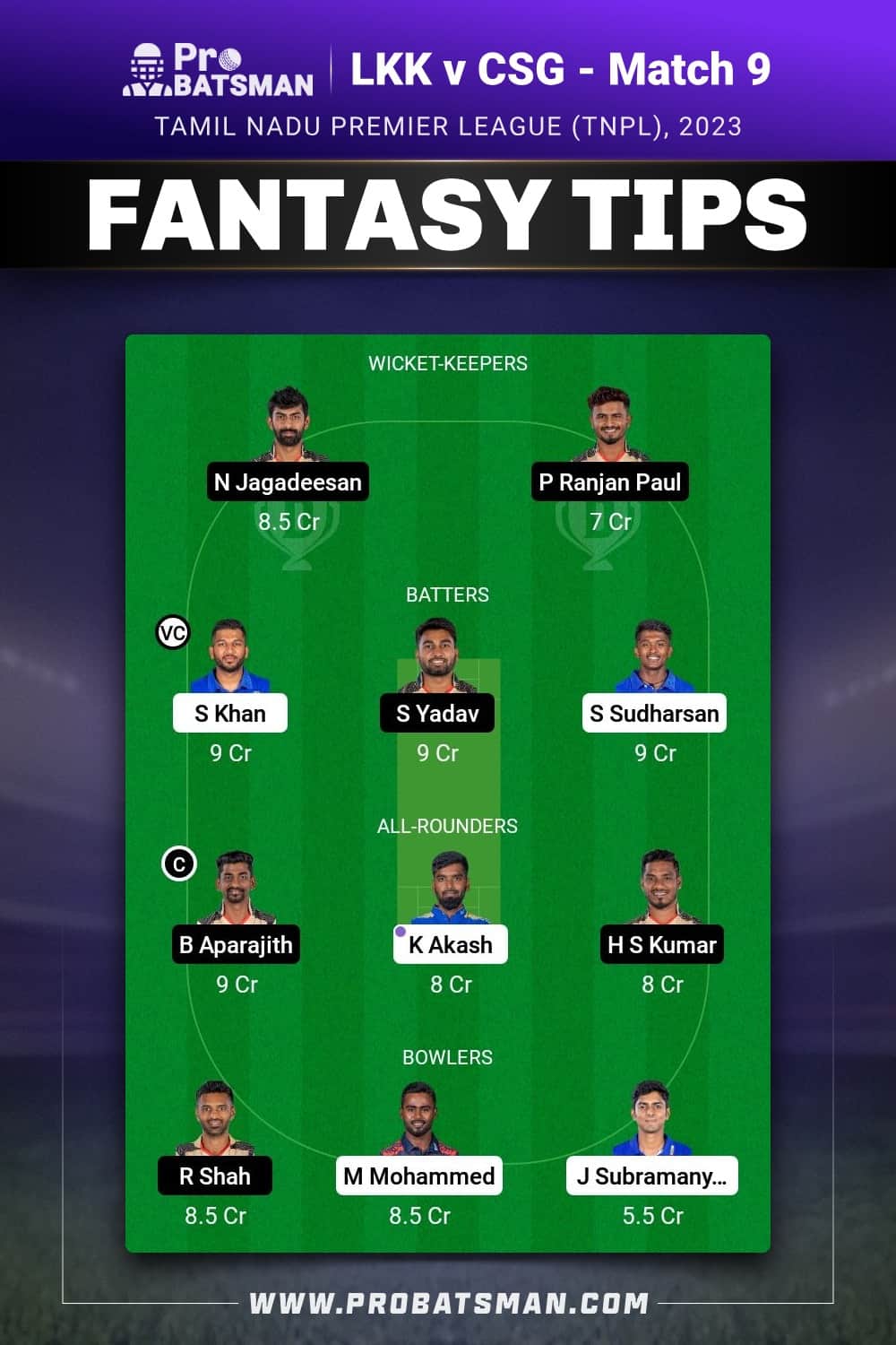 LKK vs CSG Dream11 Prediction - Fantasy Team 2