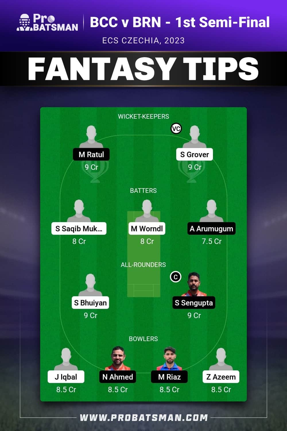 BCC vs BRN Dream11 Prediction - Fantasy Team 2