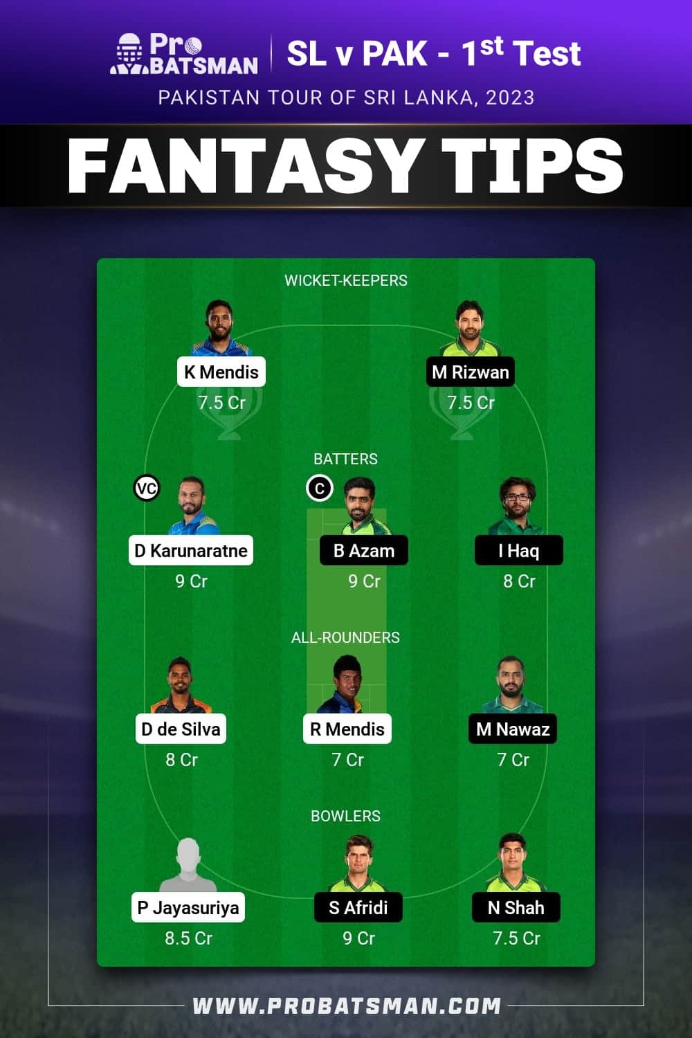 SL vs PAK Dream11 Prediction - Fantasy Team 1 SL vs PAK Dream11 Prediction - Fantasy Team 1